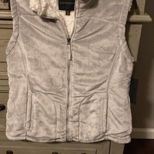 Pale Gray Faux Fur Vest - NEW